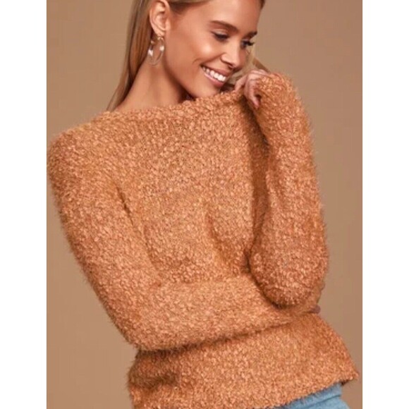 Sadie & Sage Anthropologie Peach Eyelash Sweater Size S Small EUC!!! - Picture 1 of 5